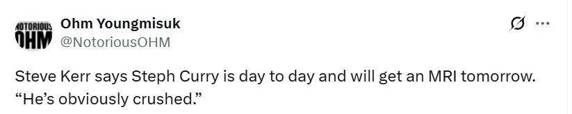 库里受伤引发关注勇士或面临重大考验